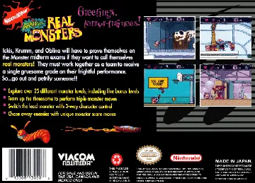 Aaahh!!! Real Monsters (USA) box cover back